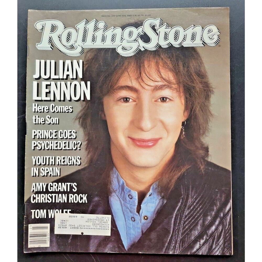 Rolling Stone Magazine Issue #449 Julian Lennon - Here Come the Son. 6/6/85 M51